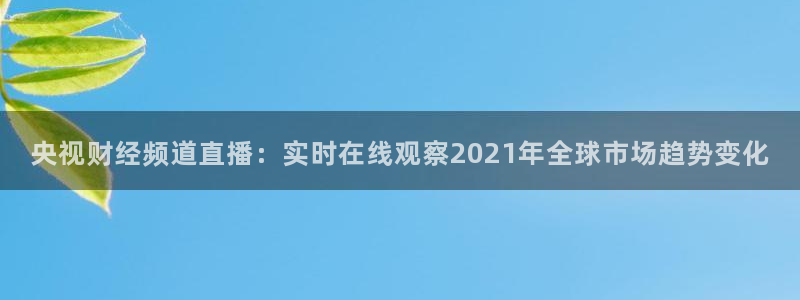 360雨燕直播篮球：央视财经频道直播：实时在线观察2021年全球市场趋势变化